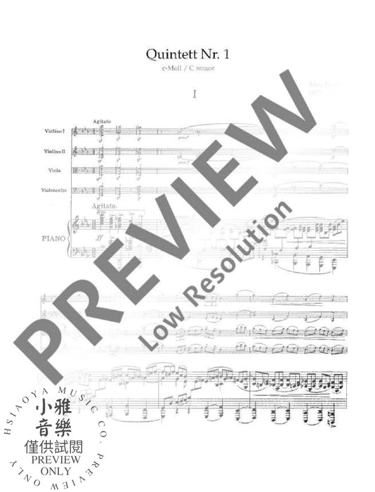 Quintet No. 1 C Minor o.Op. Nachgelassenes Klavierquintett ohne Opus 鋼琴五重奏小調五重奏作品 朔特版 | 小雅音樂 Hsiaoya Music