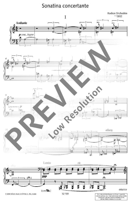 Sonatina concertante 席且德林 小奏鳴曲複協奏曲 鋼琴獨奏 朔特版 | 小雅音樂 Hsiaoya Music