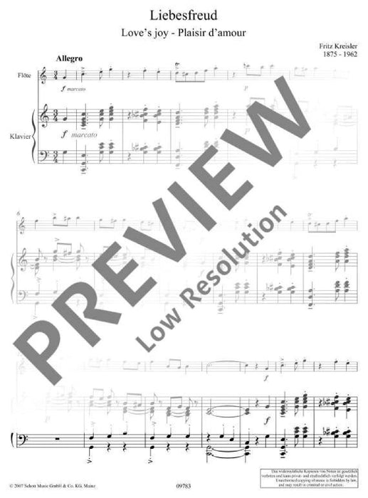 Love's Joy - Love's Sorrow from the Old Viennese dance tunes 克萊斯勒 愛之悲 舞曲歌調 長笛加鋼琴 朔特版 | 小雅音樂 Hsiaoya Music