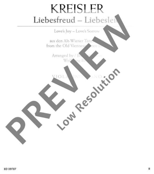 Love's Joy - Love's Sorrow from the Old Viennese dance tunes 克萊斯勒 愛之悲 舞曲歌調 中提琴加鋼琴 朔特版 | 小雅音樂 Hsiaoya Music