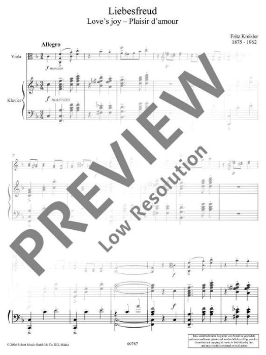 Love's Joy - Love's Sorrow from the Old Viennese dance tunes 克萊斯勒 愛之悲 舞曲歌調 中提琴加鋼琴 朔特版 | 小雅音樂 Hsiaoya Music