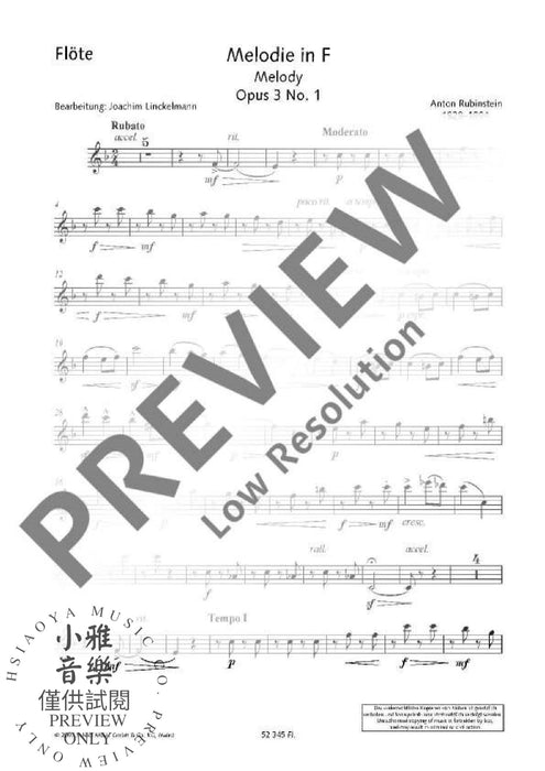 Melody op. 3/1 木管五重奏 旋律 朔特版 | 小雅音樂 Hsiaoya Music