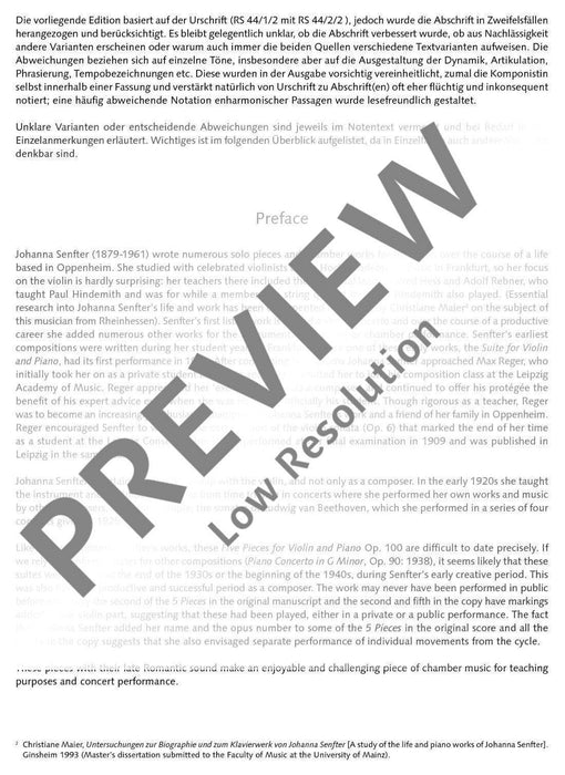 Five Pieces op. 100 小品 小提琴加鋼琴 朔特版 | 小雅音樂 Hsiaoya Music