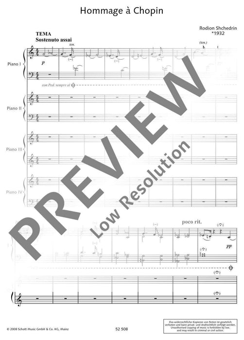 Hommage à Chopin 席且德林 雙鋼琴 朔特版 | 小雅音樂 Hsiaoya Music