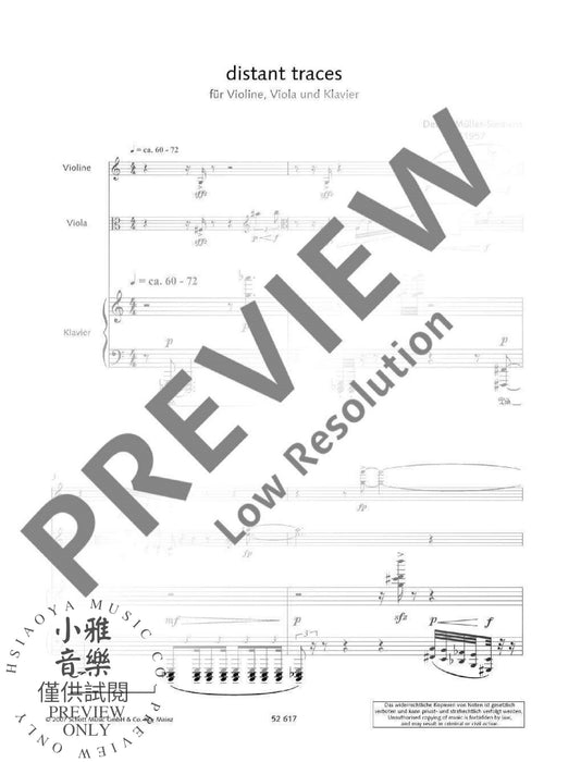 distant traces for violin, viola and piano 鋼琴三重奏 中提琴鋼琴 朔特版 | 小雅音樂 Hsiaoya Music