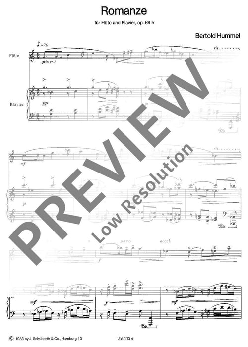 Romance op. 69e 胡麥爾．貝托爾德 浪漫曲 長笛加鋼琴 朔特版 | 小雅音樂 Hsiaoya Music