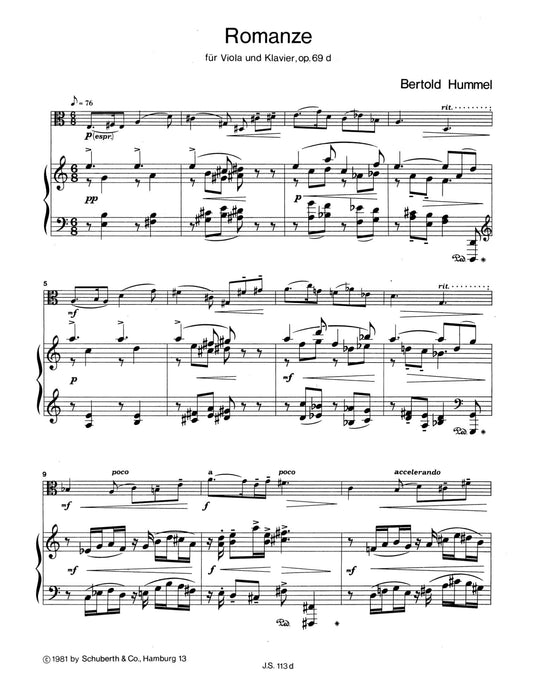 Romance op. 69 d 胡麥爾．貝托爾德 浪漫曲 中提琴加鋼琴 朔特版 | 小雅音樂 Hsiaoya Music