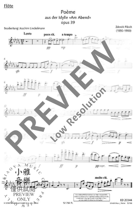 Poème op. 39 from thy Idyll "At Twilight" 木管五重奏 詩曲田園曲 朔特版 | 小雅音樂 Hsiaoya Music