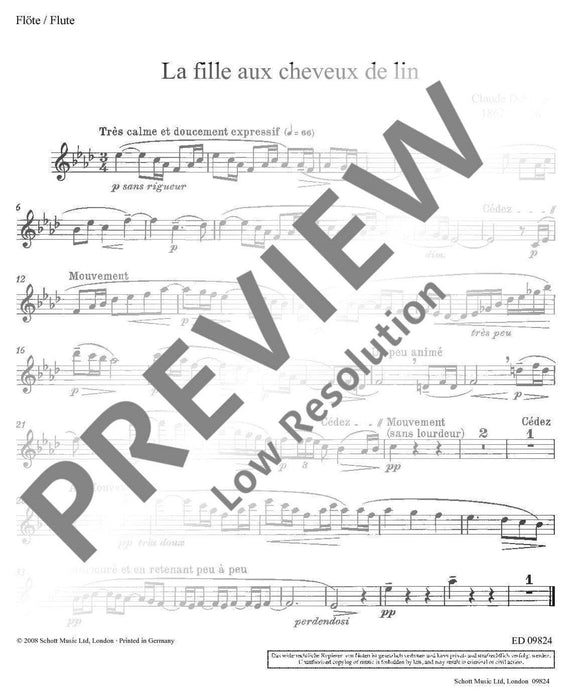 The Girl with the Flaxen Hair 德布西 棕髮少女 長笛加鋼琴 朔特版 | 小雅音樂 Hsiaoya Music