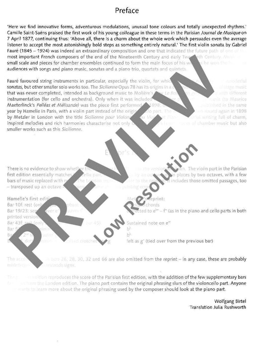 Sicilienne G minor op. 78 佛瑞 小調 小提琴加鋼琴 朔特版 | 小雅音樂 Hsiaoya Music