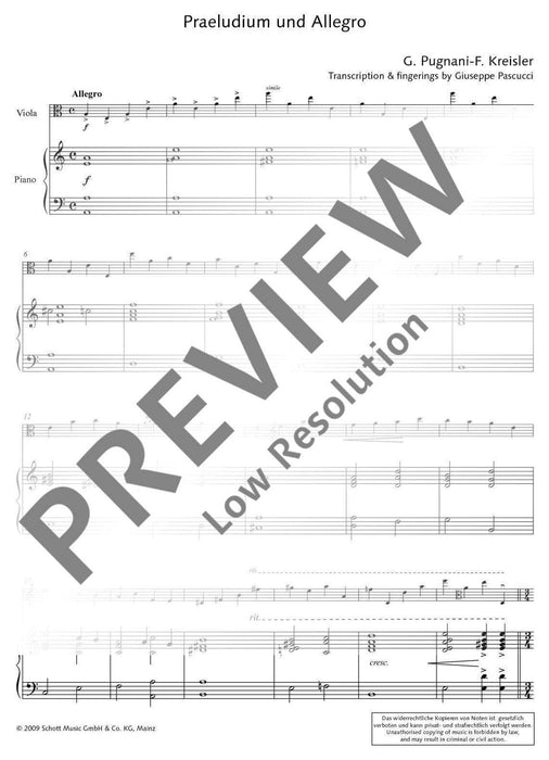 Praeludium and Allegro in Style of Gaetano Pugnani 克萊斯勒 前奏與快板風格 中提琴加鋼琴 朔特版 | 小雅音樂 Hsiaoya Music