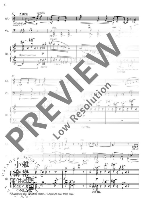 Molto tranquillo for piccolo (doubling alto flute), violoncello and piano 艾厄特沃斯 鋼琴三重奏 短笛中音大提琴鋼琴 朔特版 | 小雅音樂 Hsiaoya Music