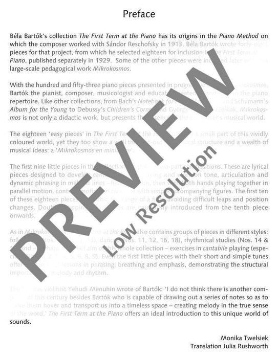 Die erste Zeit am Klavier Sz 53 18 leichte kleine Stücke 巴爾托克 鋼琴獨奏 朔特版 | 小雅音樂 Hsiaoya Music
