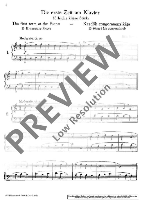 Die erste Zeit am Klavier Sz 53 18 leichte kleine Stücke 巴爾托克 鋼琴獨奏 朔特版 | 小雅音樂 Hsiaoya Music