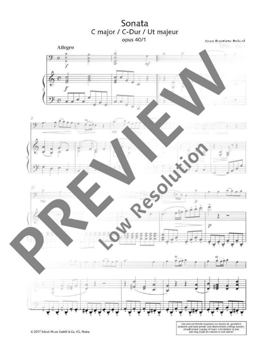 Sonata C major op. 40/1 布雷瓦爾．尚－巴替斯特 奏鳴曲大調 大提琴加鋼琴 朔特版 | 小雅音樂 Hsiaoya Music