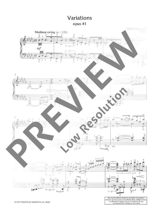 Variations op. 41 卡普斯汀．尼古拉 變奏曲 鋼琴獨奏 朔特版 | 小雅音樂 Hsiaoya Music