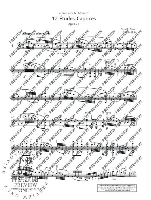 12 Études-Caprices op. 25 小提琴 隨想曲 朔特版 | 小雅音樂 Hsiaoya Music