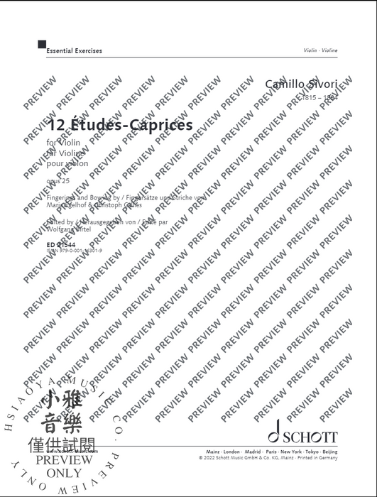 12 Études-Caprices op. 25 小提琴 隨想曲 朔特版 | 小雅音樂 Hsiaoya Music