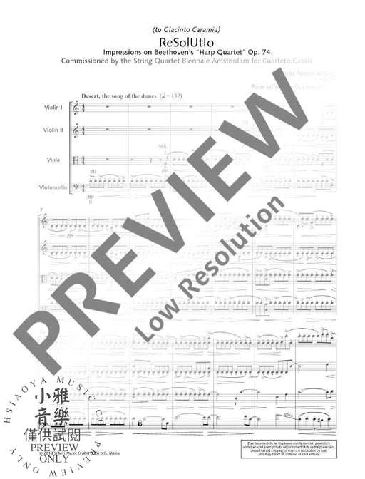 ReSolUtIo op. 74 Echoes from Beethoven's Harp Quartet 弦樂四重奏 朔特版 | 小雅音樂 Hsiaoya Music