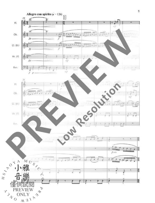 Carnaval for wind quintet 木管五重奏 狂歡節管樂五重奏 朔特版 | 小雅音樂 Hsiaoya Music