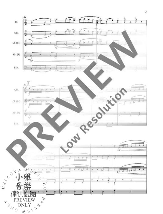 Carnaval for wind quintet 木管五重奏 狂歡節管樂五重奏 朔特版 | 小雅音樂 Hsiaoya Music