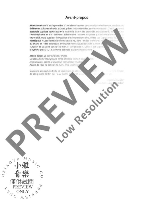 Musica arcaica No. 1 Studies on the Cypriot Folk Song 'The Shepherd' 鋼琴三重奏 民謠 朔特版 | 小雅音樂 Hsiaoya Music