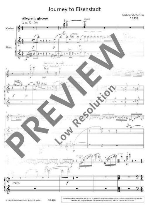 Journey to Eisenstadt for Violin and Piano 席且德林 小提琴鋼琴 小提琴加鋼琴 朔特版 | 小雅音樂 Hsiaoya Music