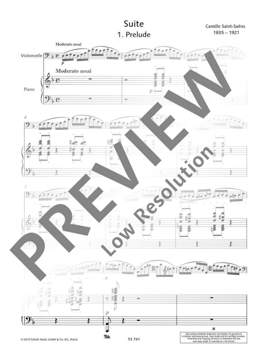Suite D minor op. 16 Originalfassung für Cello und Klavier 聖桑斯 組曲小調 大提琴 大提琴加鋼琴 朔特版 | 小雅音樂 Hsiaoya Music