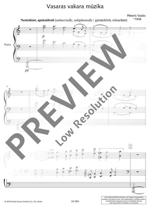 Vasaras vakara muzika (Music for a Summer Evening) 瓦斯克斯 鋼琴獨奏 朔特版 | 小雅音樂 Hsiaoya Music