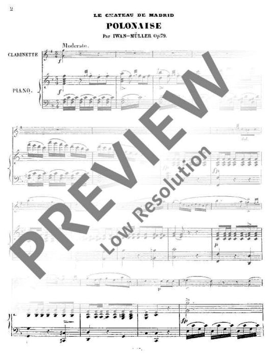 Le château de Madrid op. 79 Polonaise 波蘭舞曲 豎笛 1把以上加鋼琴 朔特版 | 小雅音樂 Hsiaoya Music