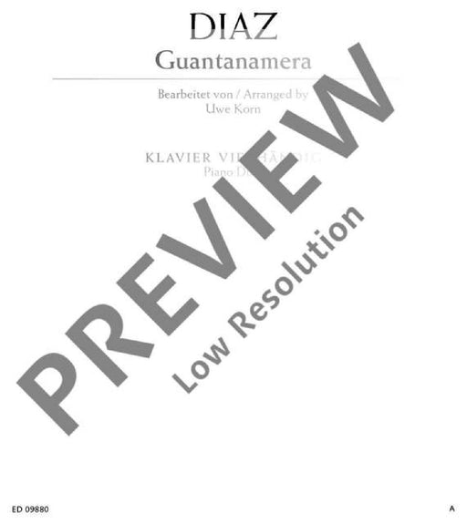 Guantanamera 4手聯彈(含以上) 朔特版 | 小雅音樂 Hsiaoya Music