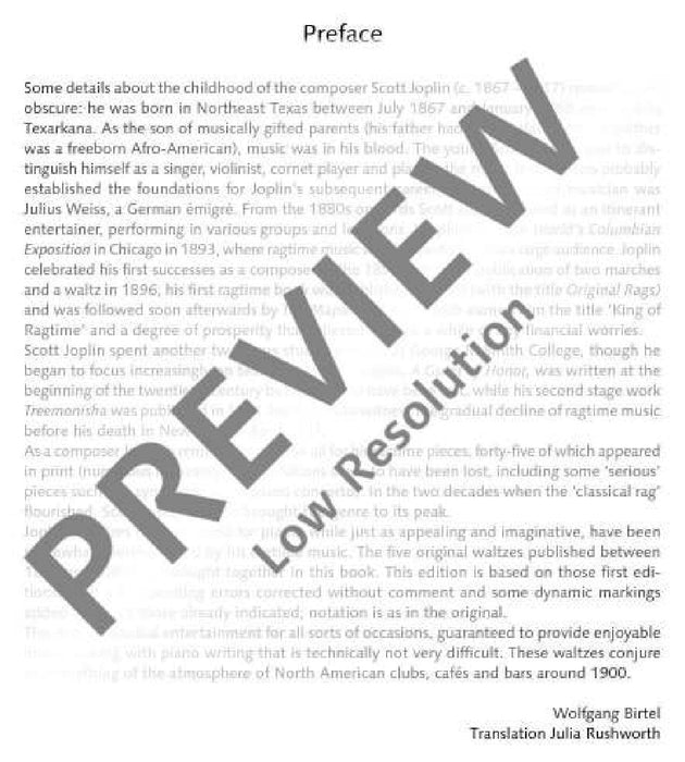 Waltzes 5 Original Pieces for Piano 喬普林 圓舞曲 小品鋼琴 鋼琴獨奏 朔特版 | 小雅音樂 Hsiaoya Music