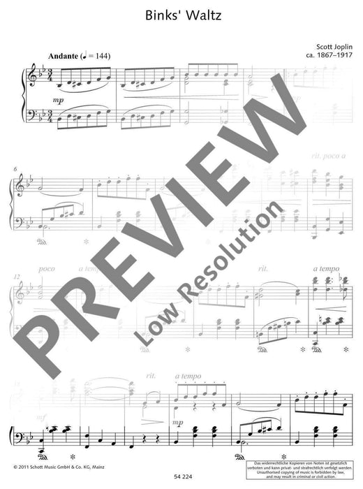 Waltzes 5 Original Pieces for Piano 喬普林 圓舞曲 小品鋼琴 鋼琴獨奏 朔特版 | 小雅音樂 Hsiaoya Music