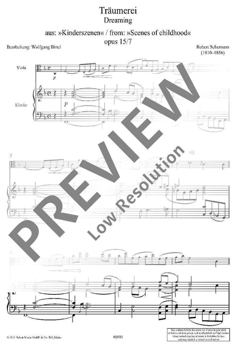Dreaming op. 15/7 from Scenes of Childhood 舒曼．羅伯特 中提琴加鋼琴 朔特版 | 小雅音樂 Hsiaoya Music