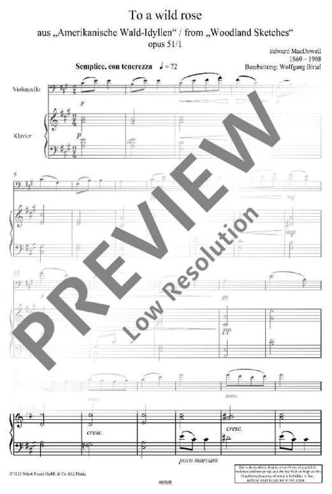 To a wild rose op. 51/1 from Woodland Sketches 麥克道爾 大提琴加鋼琴 朔特版 | 小雅音樂 Hsiaoya Music
