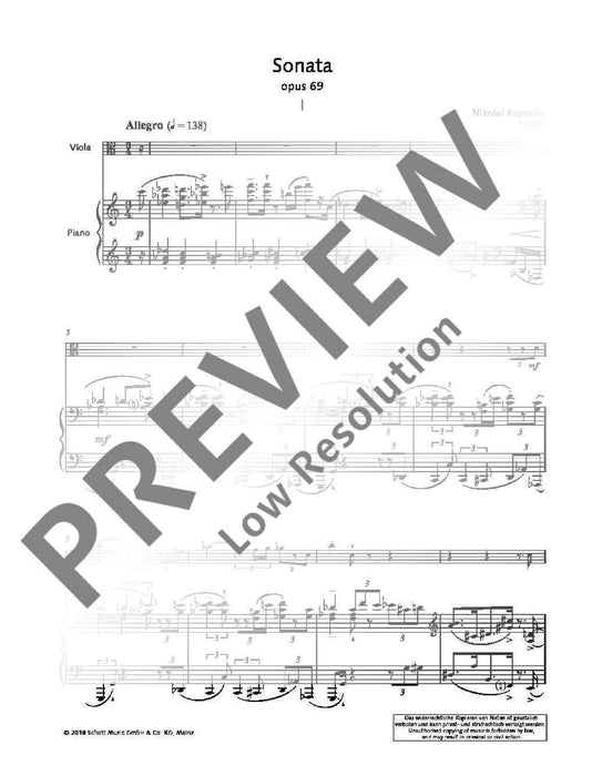 Sonata op. 69 卡普斯汀．尼古拉 奏鳴曲 中提琴加鋼琴 朔特版 | 小雅音樂 Hsiaoya Music