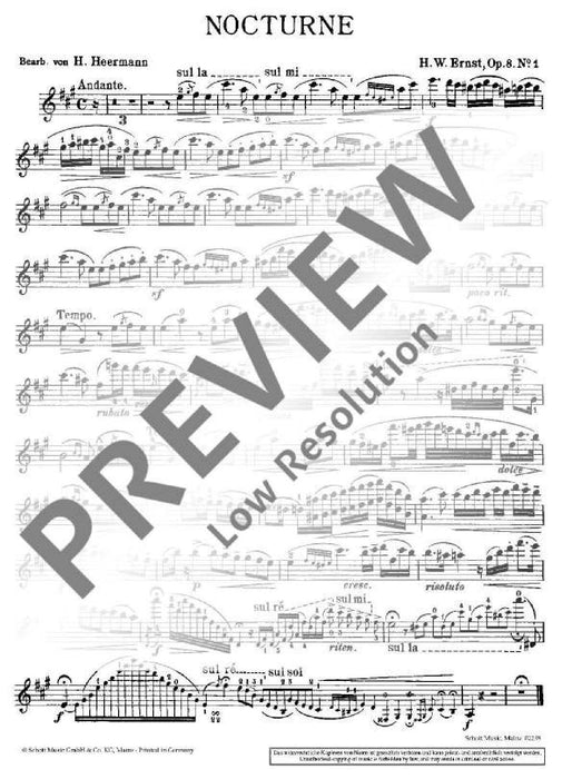 Nocturne op. 8/1 恩斯特 夜曲 小提琴加鋼琴 朔特版 | 小雅音樂 Hsiaoya Music