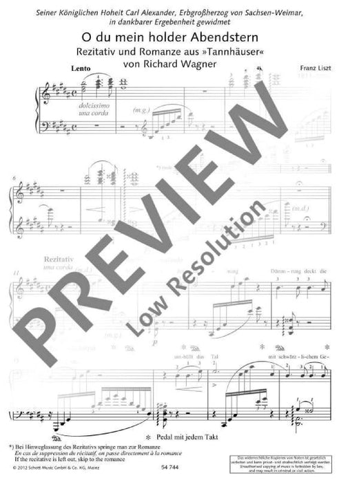 O thou beloved evening star WWV 70 Recitative and Romance from Tannhäuser by Richard Wagner 華格納．理查 浪漫曲唐懷瑟 鋼琴獨奏 朔特版 | 小雅音樂 Hsiaoya Music