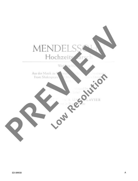 Wedding March op. 61/9 from Shakespeare's A Midsummer Night's Dream 孟德爾頌．菲利克斯 婚禮進行曲 仲夏夜之夢 小號 1把以上加鋼琴 朔特版 | 小雅音樂 Hsiaoya Music