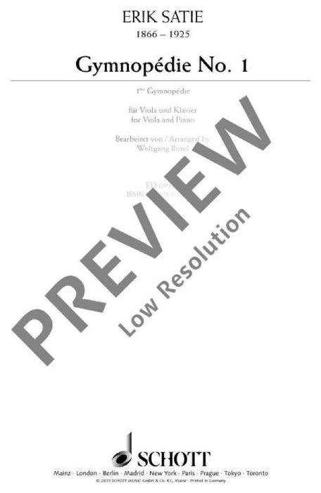 Gymnopédie No. 1 薩悌 裸體戰士舞吉諾佩迪 中提琴加鋼琴 朔特版 | 小雅音樂 Hsiaoya Music