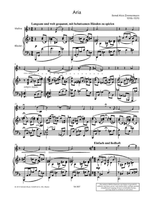 Aria · Larghetto molto Two alternative movements for the second movement of the Kleine Suite for violin and piano 秦摩曼貝恩德 詠唱調 樂章 樂章 組曲小提琴鋼琴 小提琴加鋼琴 朔特版 | 小雅音樂 Hsiaoya Music