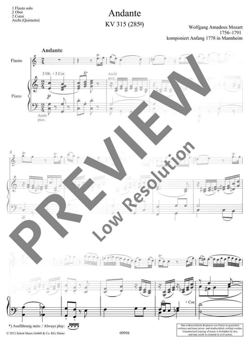 Andante K 315 (285e) 莫札特 行板 長笛加鋼琴 朔特版 | 小雅音樂 Hsiaoya Music