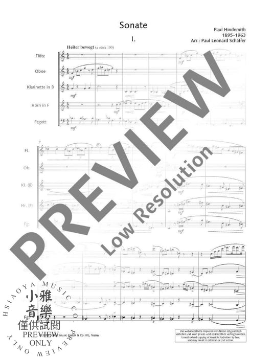Sonate for flute and piano 辛德密特 木管五重奏 長笛鋼琴 朔特版 | 小雅音樂 Hsiaoya Music