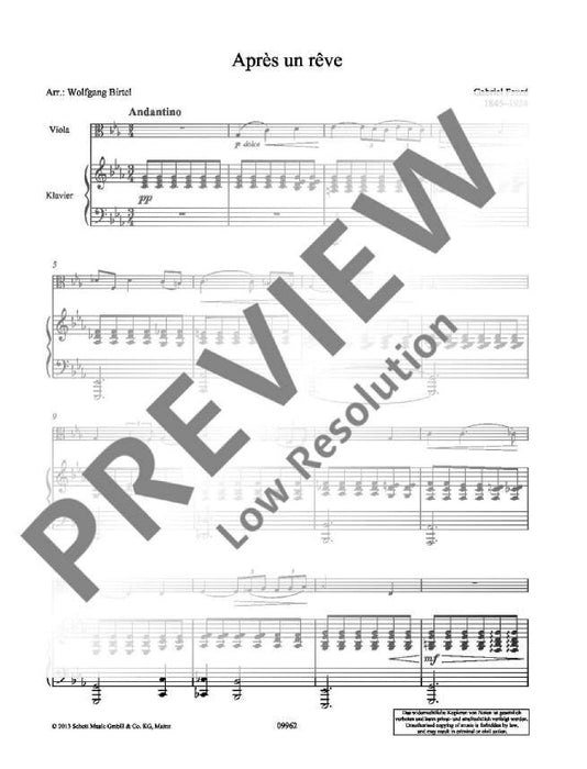 Après un rêve op. 7/1 佛瑞 夢後 中提琴加鋼琴 朔特版 | 小雅音樂 Hsiaoya Music