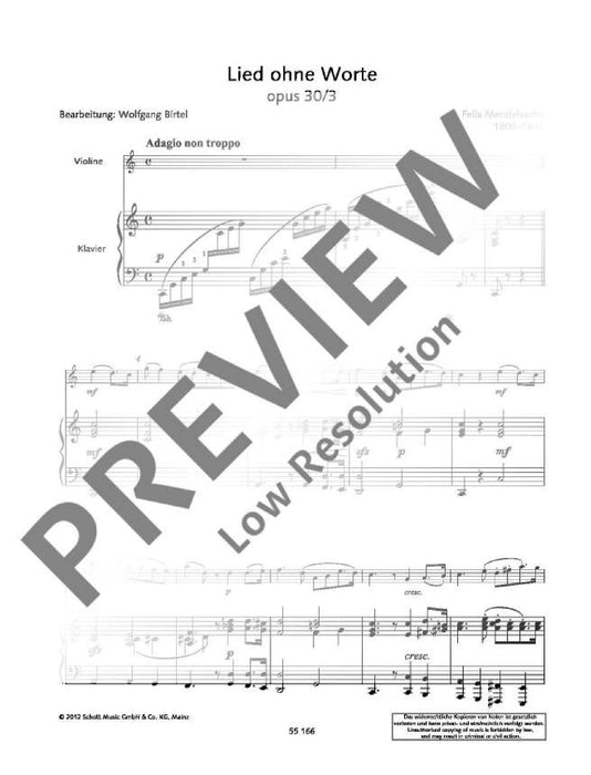 Song without words op. 30/3 孟德爾頌．菲利克斯 無言歌 小提琴加鋼琴 朔特版 | 小雅音樂 Hsiaoya Music