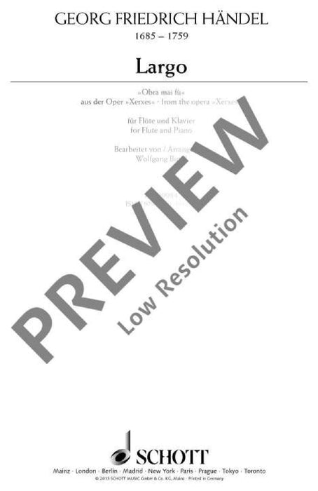 Largo Ombra mai fù 韓德爾 長笛加鋼琴 朔特版 | 小雅音樂 Hsiaoya Music