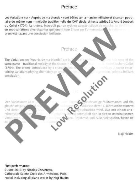 Variations sur Auprès de ma blonde 哈金 變奏曲 鋼琴獨奏 朔特版 | 小雅音樂 Hsiaoya Music