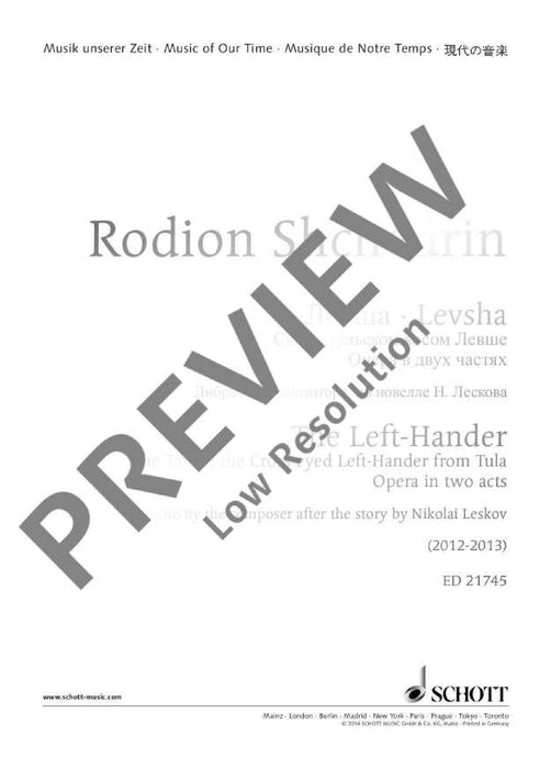 Levsha (The Left-Hander) 席且德林 總譜 朔特版 | 小雅音樂 Hsiaoya Music