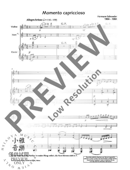 Momento capriccioso 鋼琴三重奏 朔特版 | 小雅音樂 Hsiaoya Music