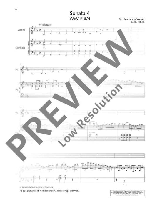 Six Sonates progressives WeV P.6 Heft 2 for Violin and Piano 韋伯．卡爾 小提琴鋼琴 小提琴加鋼琴 朔特版 | 小雅音樂 Hsiaoya Music